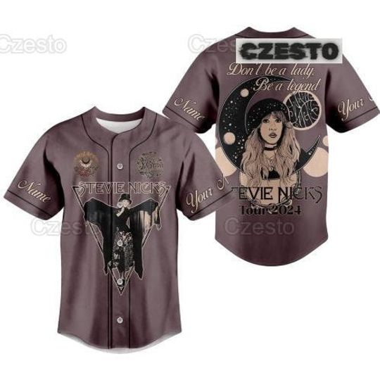 Personalized Stevie Nicks Tour 2024 Baseball Jersey, Stevie Nicks 2024, Stevie Nicks Merch, 2024 Tour Shirt, Music Tour Shirt, Baseball
