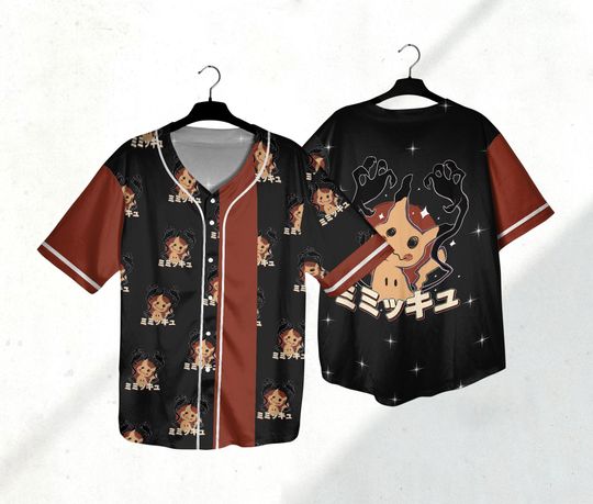 Mimikyu Baseball Jersey Shirt Japanese Anime Baseball Jersey Shirt Mimikyu Jersey Gifts