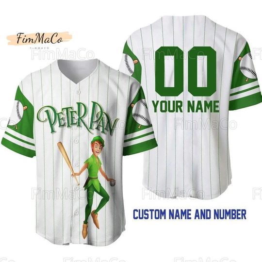 Custom Peter Pan Jersey, Peter Pan Jersey Shirt, Peter Pan Baseball Shirt, Peter Pan Athletic Jersey, Peter Pan Football Jersey