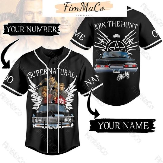 Supernatural Baseball Jersey, Personalized Supernatural Jersey, Supernatural Jersey Shirt, Custom Supernatural Jersey, Birthday Gift