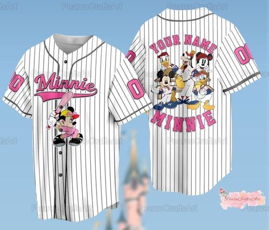 Minnie Mouse Baseball Jersey, Personalized Minnie Mouse Basketball Team, Disney Minnie Shirt, Minnie Birthday Shirt, Halloween Gift