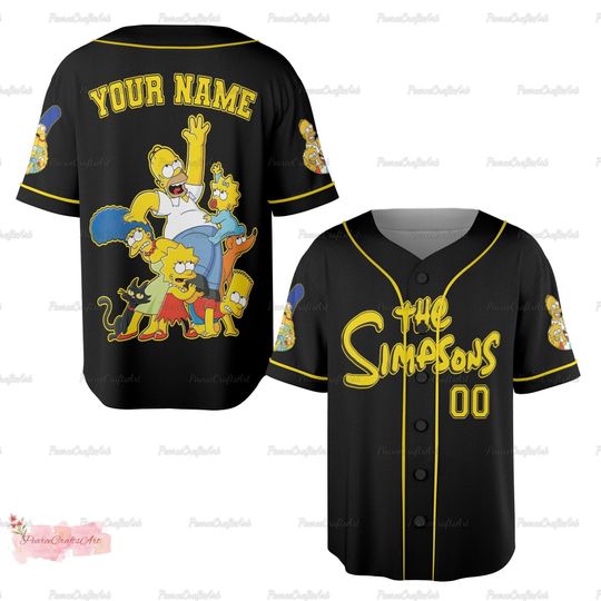 Simpson Family Baseball Shirt, Personalized Bart Simpson Shirt, Homer Simpson Shirt, Simpson Family Shirt, Simpsons Halloween Shirt