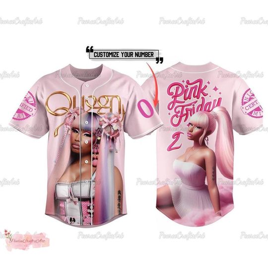 Nicki Minaj Baseball Shirt, Nicki Minaj Tour Jersey, Pink Friday 2 Jersey Shirt, Nicki Minaj Shirt, Custom Name Shirt, Gag City Tour