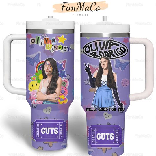 Olivia Rodrigo Tumbler 40Oz, Guts World Tour Tumbler, Guts Tour 2024 Tumbler, Olivia Rodrigo Fans Gift, Olivia Rodrigo Tumbler Cup
