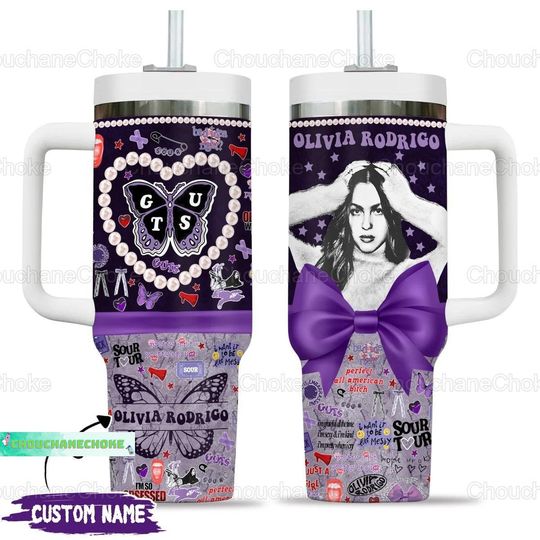 Olivia Rodrigo 40oz Tumbler, Olivia Rodrigo Tumbler, Olivia Rodrigo Gift, Custom 40oz Tumbler, Olivia Rodrigo Stainless Tumbler
