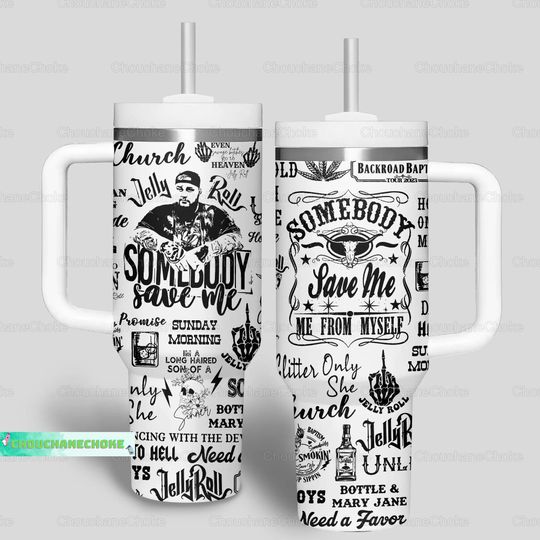 Jelly Roll 40oz Tumbler, Jelly Roll Tumbler, Jelly Roll Gift, Tumbler Cup With Straw, Jelly Roll Tumbler For Men, Tumbler For Women