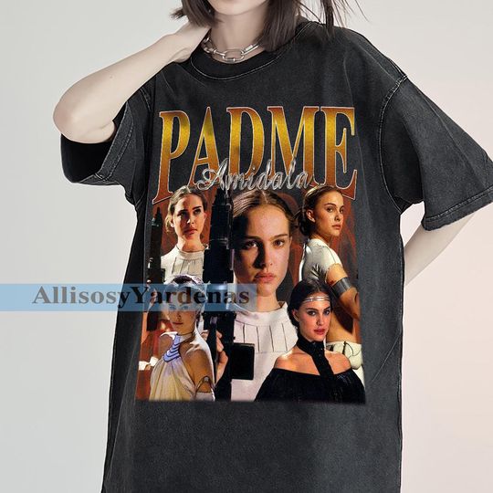 Padme Amidala Vintage T-Shirt, Cornerback Homage Graphic Unisex Short Sleeve, Bootleg Retro 90's Fans Washed Gift