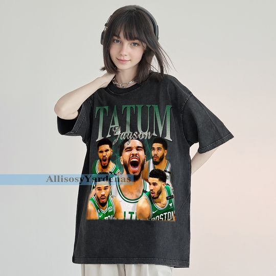 Jayson Tatum Vintage T-Shirt, Small forward/Power forward Homage Graphic Unisex Short Sleeve, Bootleg Retro 90's Fans Washed Shirt Gift