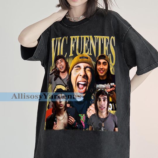 Vic Fuentes Vintage T-Shirt, Cornerback Homage Graphic Unisex Short Sleeve, Bootleg Retro 90's Fans Washed Shirt Gift