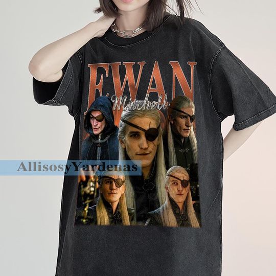 Ewan Mitchell Vintage T-Shirt, Cornerback Homage Graphic Unisex Short Sleeve, Bootleg Retro 90's Fans Washed Shirt  Gift