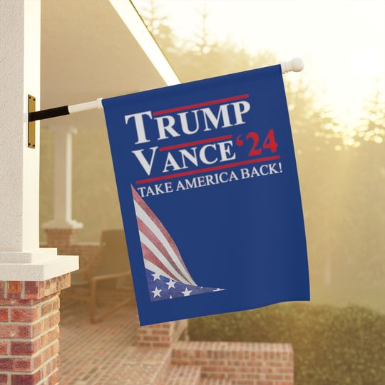 Donald Trump JD Vance  House Flag, Election 2024 American Flag, Two Sizes Red White Blue Patriotic Home Banner Decor Gift for Republicans