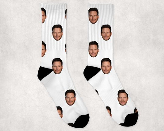Chris Pratt Socks | Celebrity Socks Gift Idea | Socks for  Zero Dark Thirty Movie Fans | Funny Socks Gift Idea | Custom Socks Gift Idea