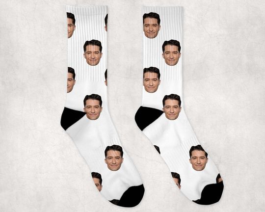 Matthew Morrison Socks | Celebrity Socks Gift Idea | Socks for Dan in Real Life Movie Fans | Funny Socks Gift Idea | Custom Socks Gift Idea