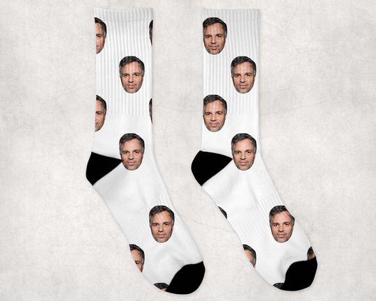 Mark Ruffalo Socks | Celebrity Socks Gift Idea | Socks for Spotlight Movie Fans | Funny Socks Gift Idea | Custom Socks Gift Idea