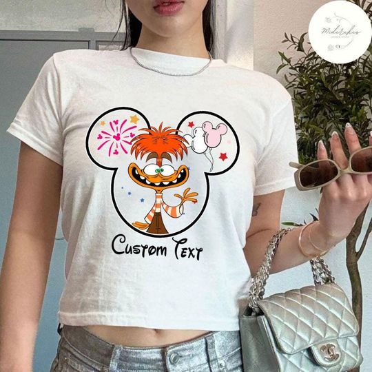 Personalized All Characters Disney Baby Tee, Mickey and Friends Baby Tee Shirt, Inside Out 2 Women