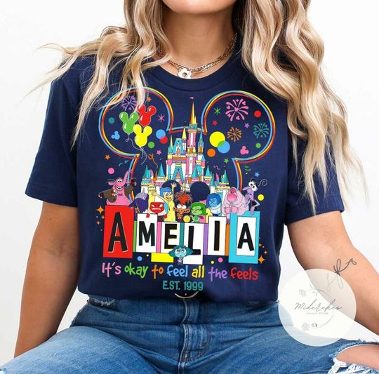 Custom Name & year Inside out 2 shirt, Disney Birthday Boy Girl shirt, Joy shirt