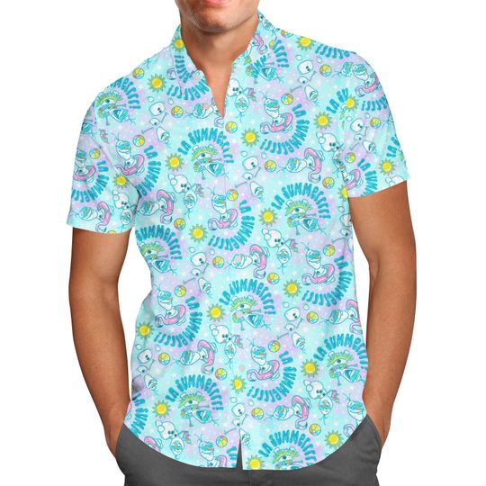 Olaf In Sumerrr Hawaiian Shirt - Disney Inspired Men's Button Down Short-Sleeved Shirt