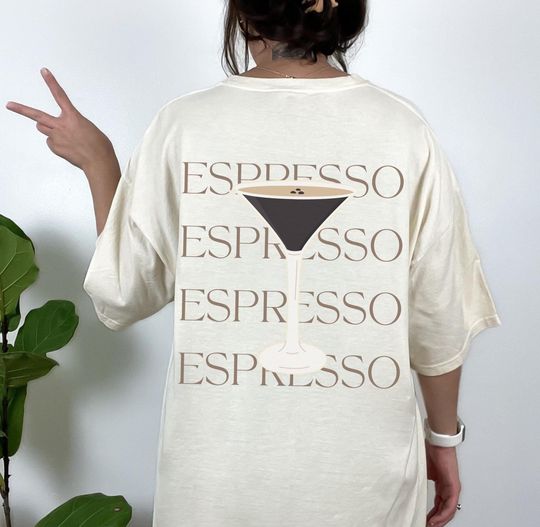 Espresso Martini Shirt Shirts That Go Hard Old Money Aesthetic Downtown Girl Cinnamon Girl Tees Print Preppy Clothes Trendy Gen Z Shirt