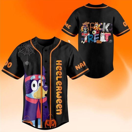 BlueyDad Baseball Comfortable Short Sleeve Sports Baseball Jersey, BlueyDad Halloween Gift