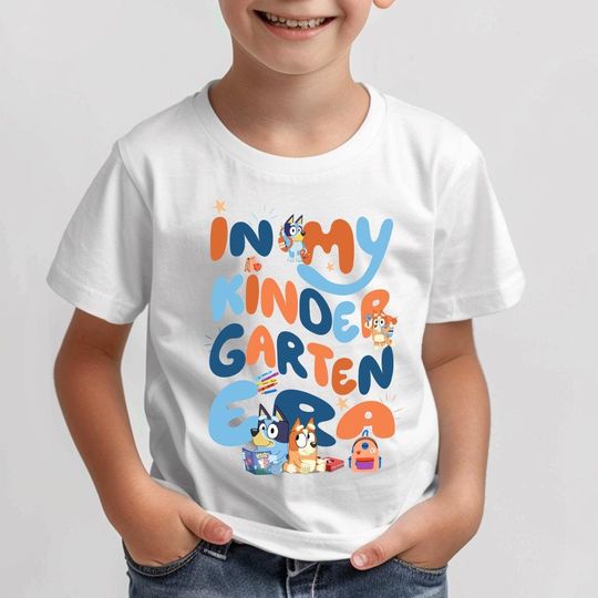 BlueyDad kindergarten Shirts, In my kindergarten era Casual Short Sleeve Tee, Trending Street Fashion