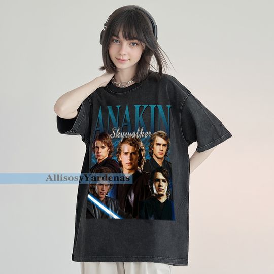 Anakin Skywalker Vintage T-Shirt, Cornerback Homage Graphic Unisex Short Sleeve, Bootleg Retro 90's Fans Washed Shirt Gift