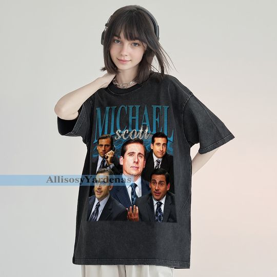 Michael Scott Vintage T-Shirt, Cornerback Homage Graphic Unisex Short Sleeve, Bootleg Retro 90's Fans Washed Shirt  Gift