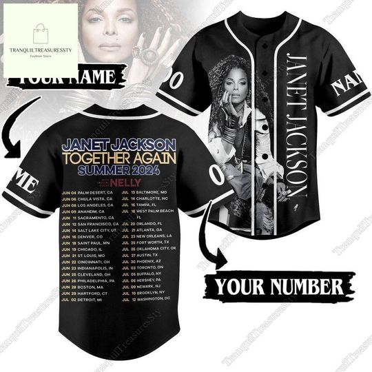 Custom Janet Jackson Baseball Jersey, Janet Jackson Together Again Summer 2024 Baseball Shirt, Janet Jackson Jersey,Janet Jackson Shirt