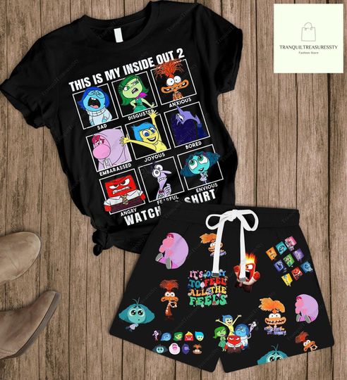Inside Out T-Shirt And Shorts, This Is My Inside Out 2 Watching Shirt, Inside Out Tee, Inside Out Characters, Inside Out Emotion Shirt