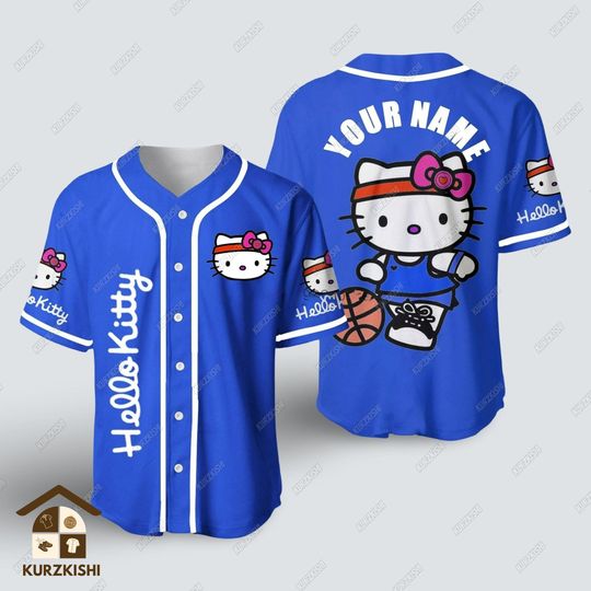 Hello Kitty Shirt, Hello Kitty Baseball Shirt, Cute Cat Jersey Shirt, Personalized Kitty Cat Shirt, My Melody Shirt, Kitty Cat Shirt