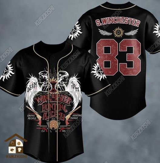 Supernatural Jersey, Supernatural Baseball Jersey, Custom Name Shirt, Sam Dean Winchester Shirt, Winchester Brothers Shirt