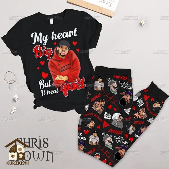 Chris Brown Pajamas Set, Chris Brown Pajamas Pants, Chris Brown Holiday Pajamas, 11 11 Tour 2024 Women Pajamas, Chris Brown Pj Set