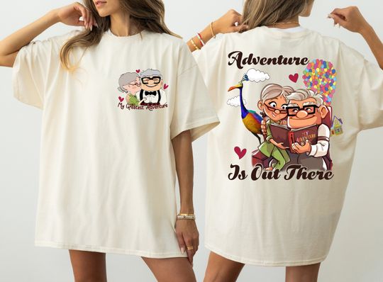 Comfort Colors Disney Carl And Ellie Adventure Is Out There Shirt,Disney Valentine Couple Shirt, Carl And Ellie Shirts, WDW Matching Family
