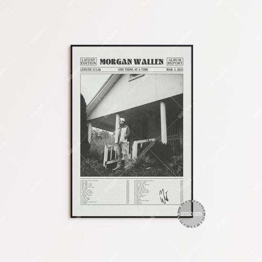 Wallen Western Retro Newspaper Print, One thing at a time Poster, Wallen Western Poster, Album Cover Posters