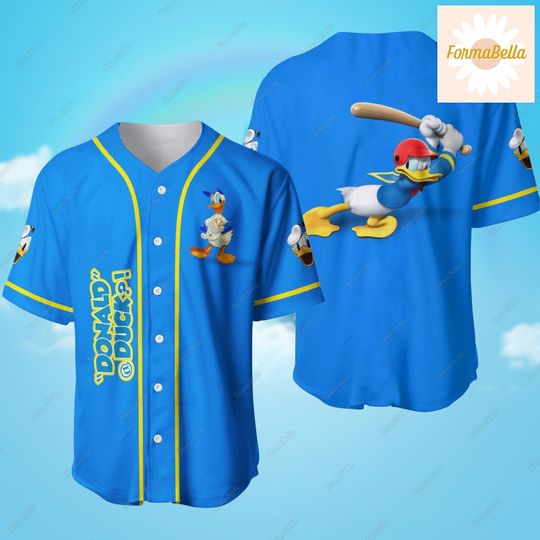 Donald Duck Jersey Shirt, Donald Duck Baseball Shirt, Disney Donald Baseball Jersey, Disney Jersey Shirt, Disney Baseball Outfit