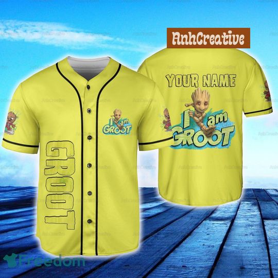 Personalized Disney Groot Baseball Jersey, Custom Groot Baseball