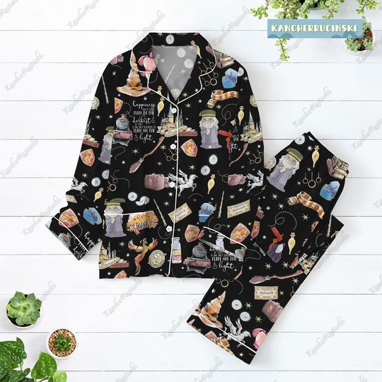 H@rry Poter Pajamas, Magic Wizard Pajamas Family, Potter Movie Midnight Shirt, Hp Pajamas Pants, Hogwarts Lounge pants