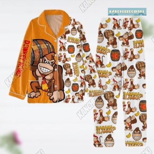Donkey Kong Pajamas, Donkey Kong Banana Slamma Pajamas Set, Donkey Kong Game Over Pajamas Family, Bowser Thick Pajamas