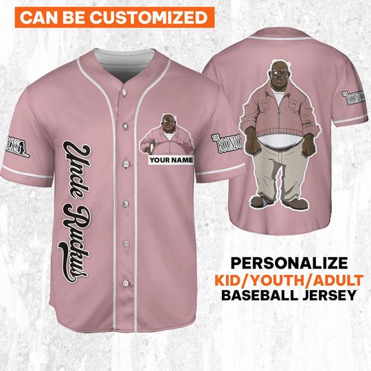 Custom Cartoon Boondocks Uncle Ruckus Pink Simple Baseball, It Ain't About Lock - It's About Heart Cartoon Baseball Jersey Team Fans Gift