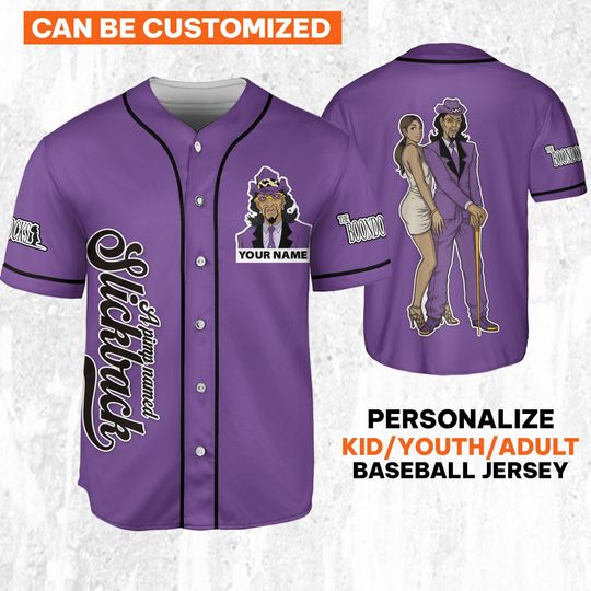 Custom Cartoon Boondocks Slickback Purple Simple Baseball, It Ain't About Lock - It's About Heart Cartoon Baseball Jersey Team Fans Gift