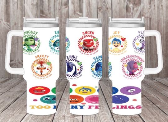 Feelings Tumblers 40 oz With Handle, Back To School Gift