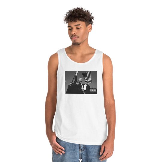 Trump Iconic Rap Album Unisex Heavy Cotton Tank Top, Election Shirt, Campaign Apparel, Presidential Shirt, Election Shirt, Vote T-shirt