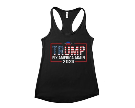 Fix America Again Trump 2024 Tank Top, Trump 2024 Tanks, Election 2024 Tank, Conservative Tank Tops, Republican Tank Tops