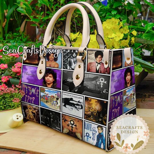 Prince Pur Rain Vintage Leather Handbag, Prince Rogers Nelson Leather Top Handle Bag, Gifts for her