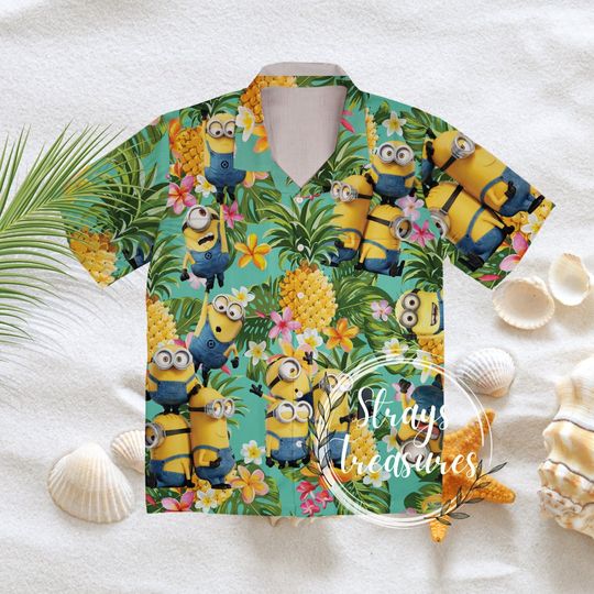 Minion Hawaiian Shirt, Tropical Style Shirt, Aloha Shirt, Hawaiian Shirt For Men, Women, Youth, Kids, Gift For Lover