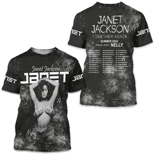 Janet Jackson Together Again Tour 2024 3D Print T-Shirt