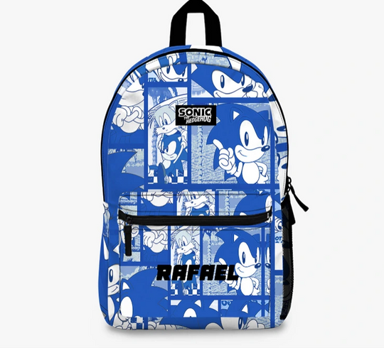 Personalized Sonic the Hedgehog - All over Print Backpack | Go To School Merch | Gift For Kids