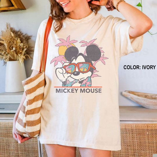Disney Mickey Summer 2024  Shirt, Retro Vintage Mickey Shirt, Mickey Tropical Shirt, Summer Vibes Shirt