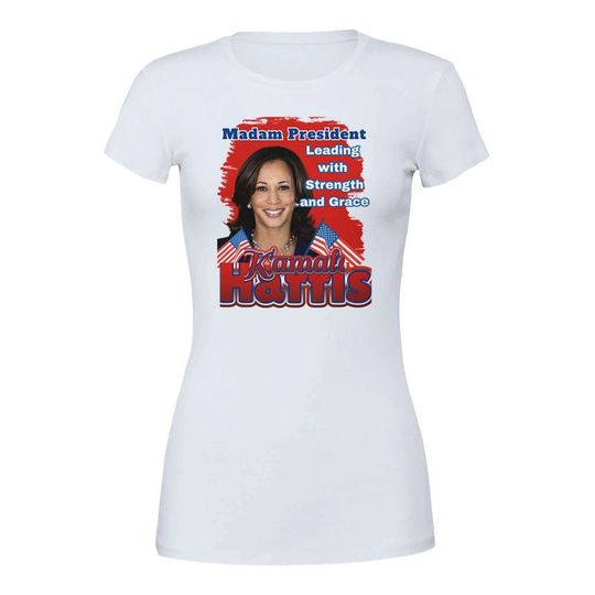 Madam President  Kamala Harris T-shirt | Bella + Canvas 6004  White