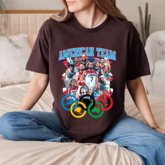 USA basketball team olympics pari 2024 t shirt, fan gifts, national basketball