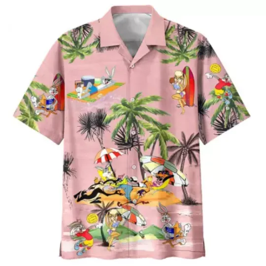 Looney Tunes Print Hawaiian Shirt Aloha Funny Unisex Shirt For Family